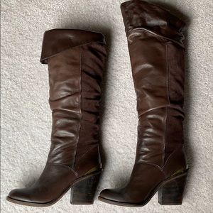 Lucky Brand Brown leather/suede knee high boots